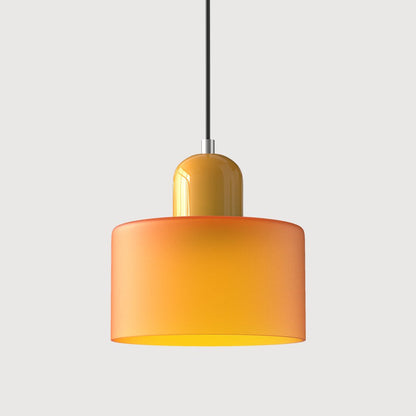 Retro Glass Pendant Light Cylinder Dome Shade View 23