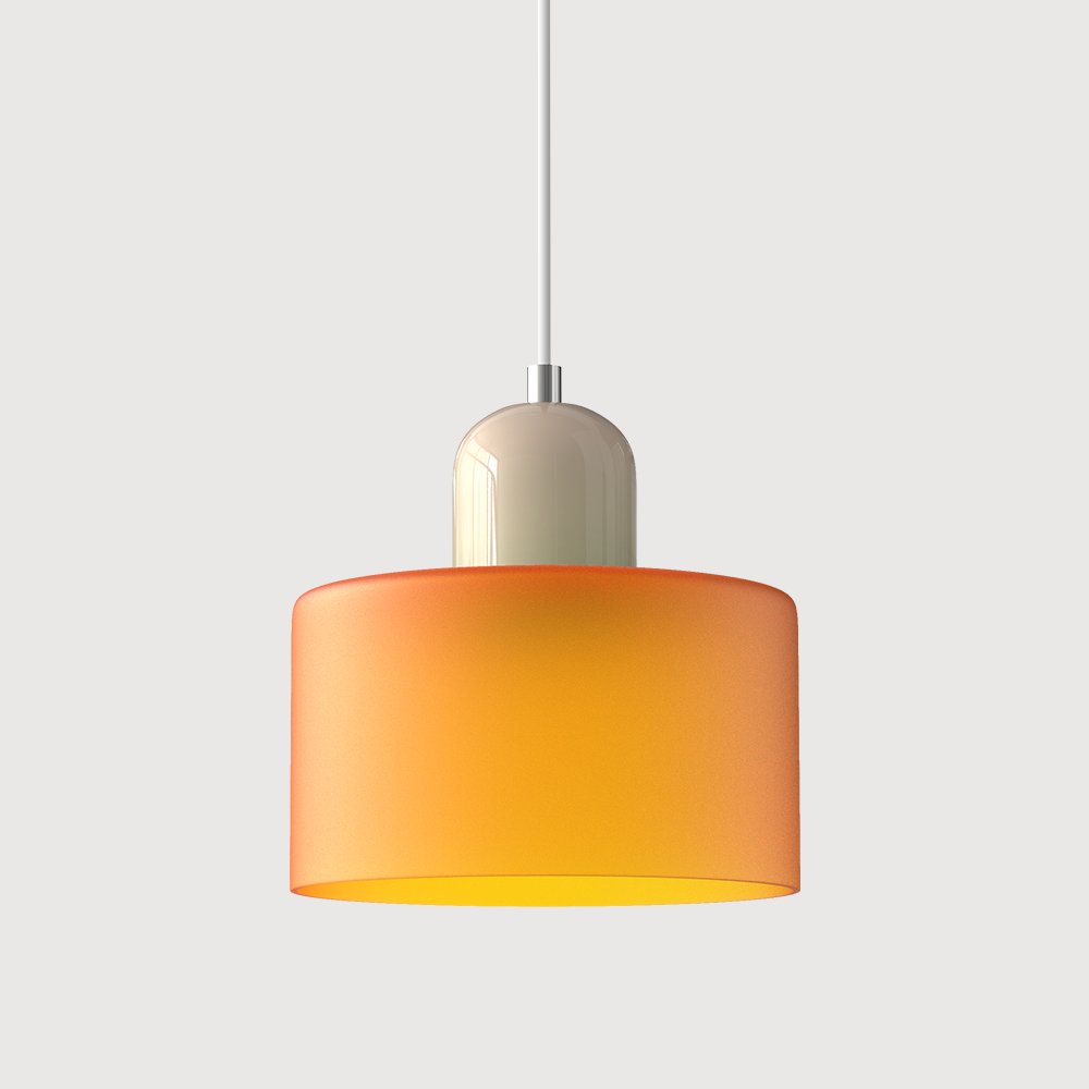 Retro Glass Pendant Light Cylinder Dome Shade View 24