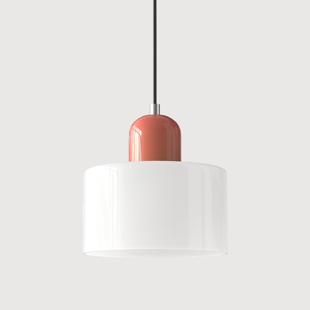 Retro Glass Pendant Light Cylinder Dome Shade View 25