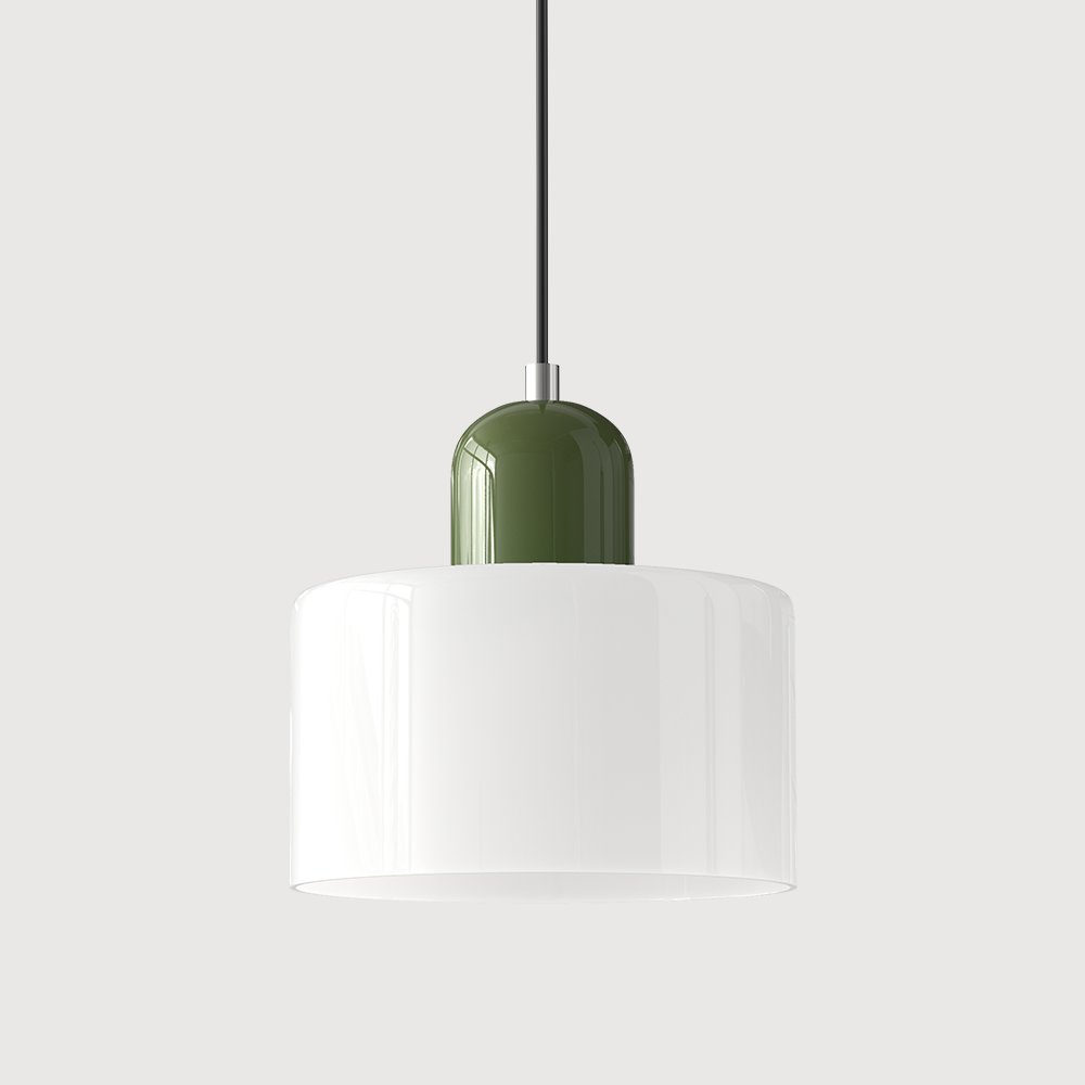 Retro Glass Pendant Light Cylinder Dome Shade View 26