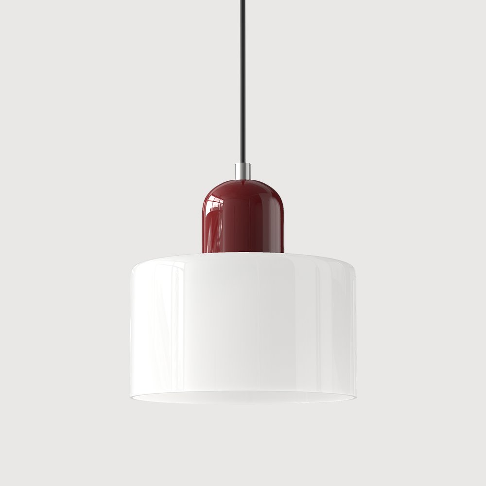Retro Glass Pendant Light Cylinder Dome Shade View 27