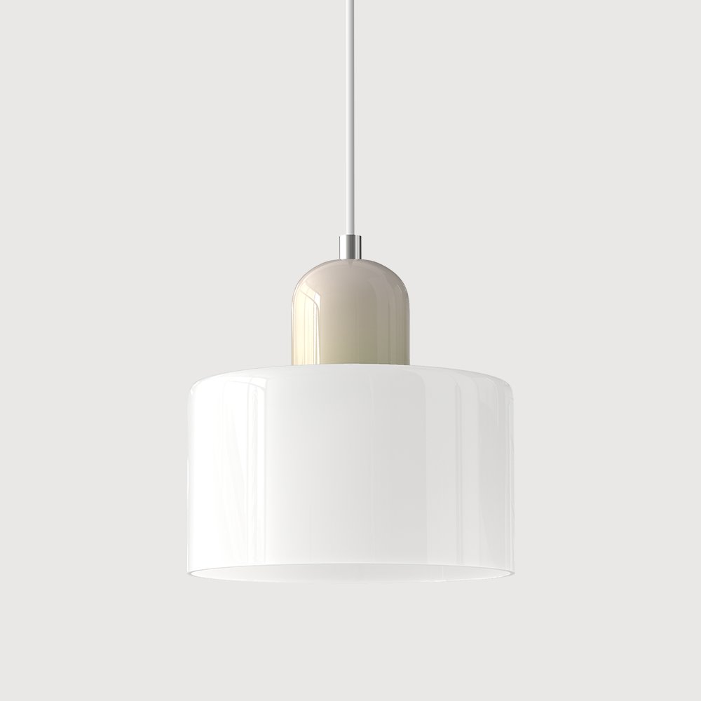 Retro Glass Pendant Light Cylinder Dome Shade View 30