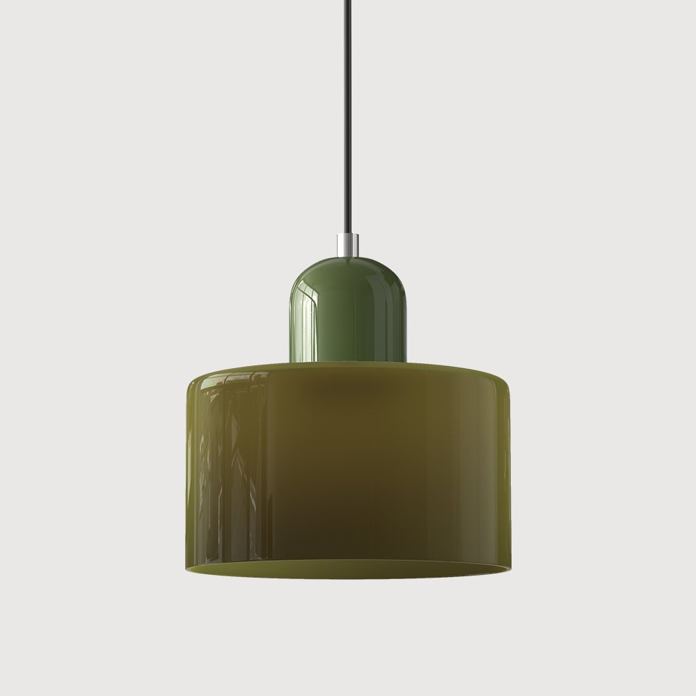 Retro Glass Pendant Light Cylinder Dome Shade View 32