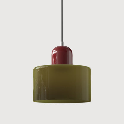 Retro Glass Pendant Light Cylinder Dome Shade View 33
