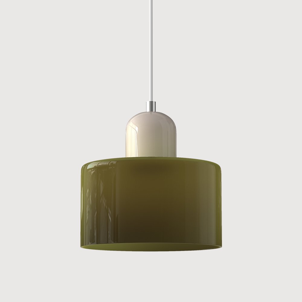 Retro Glass Pendant Light Cylinder Dome Shade View 36