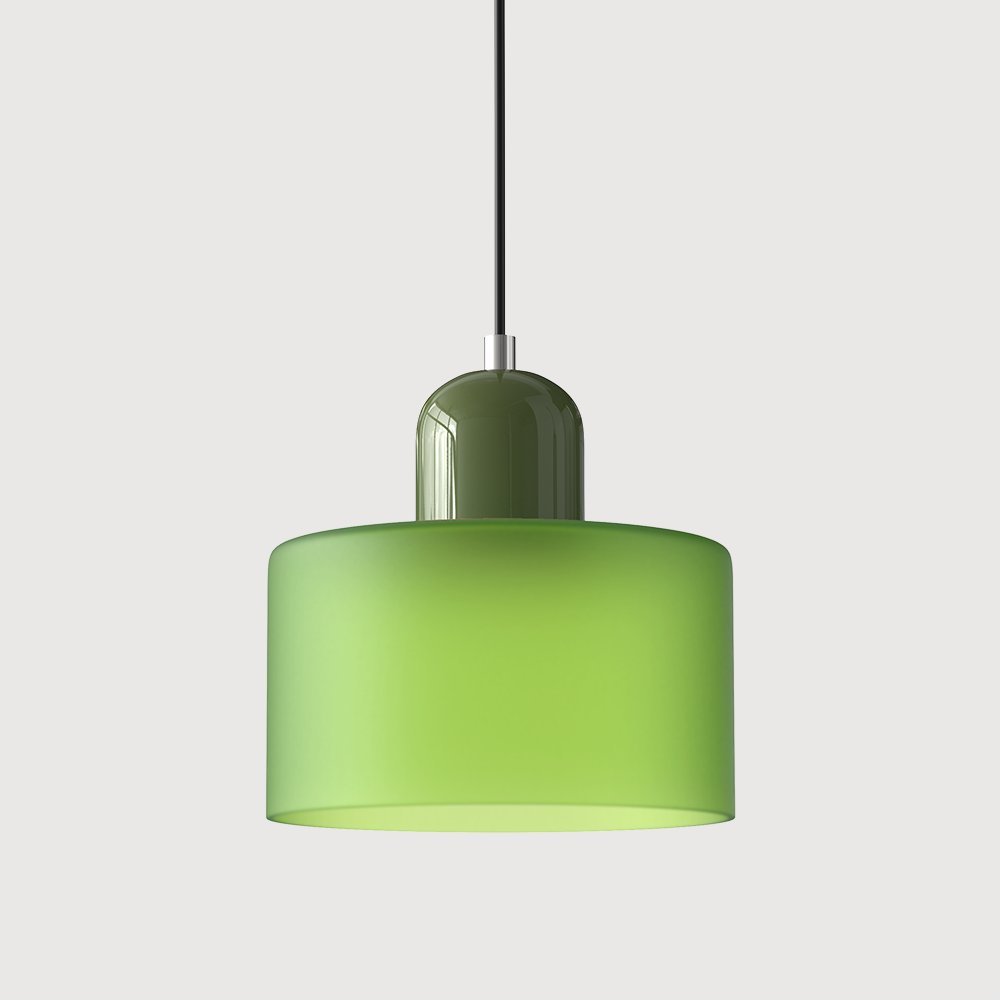 Retro Glass Pendant Light Cylinder Dome Shade View 38