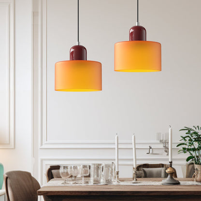 Retro Glass Pendant Light Cylinder Dome Shade View 44
