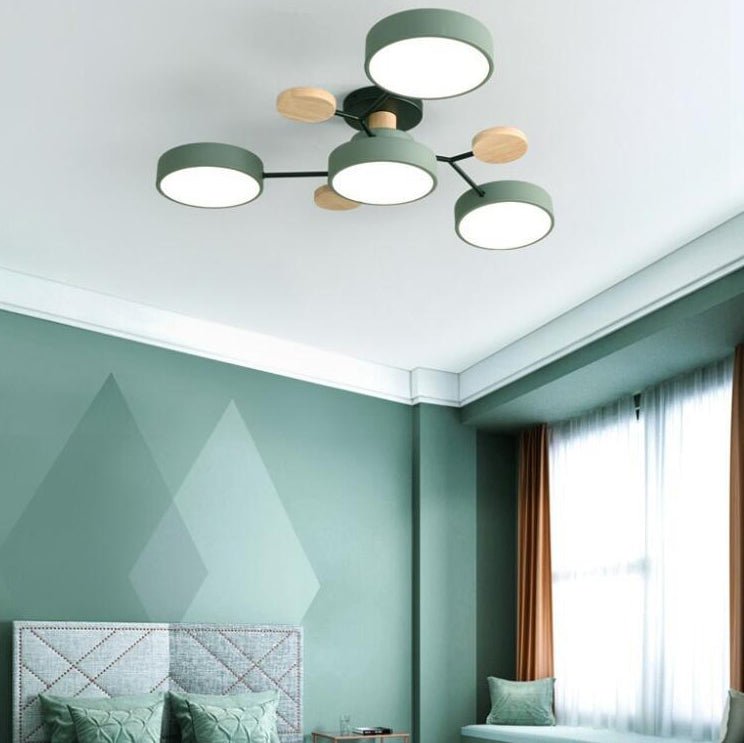 Scandinavian LED Semi-Flush Ceiling Light Branch Molecule Detail
