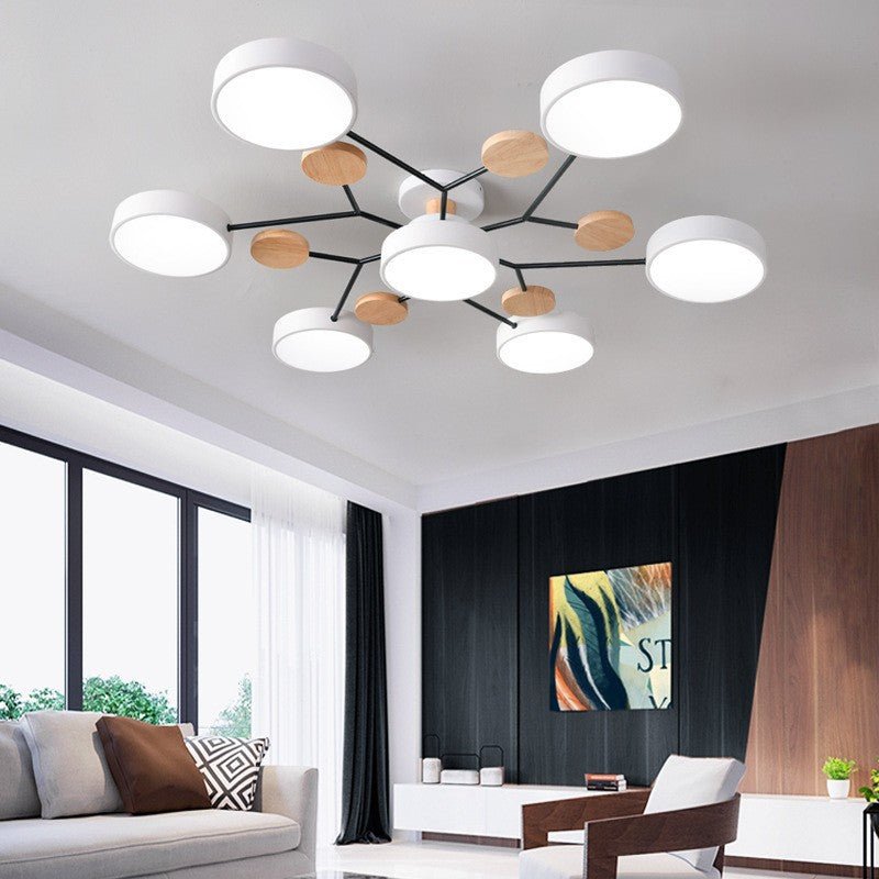Scandinavian LED Semi-Flush Ceiling Light Branch Molecule Front