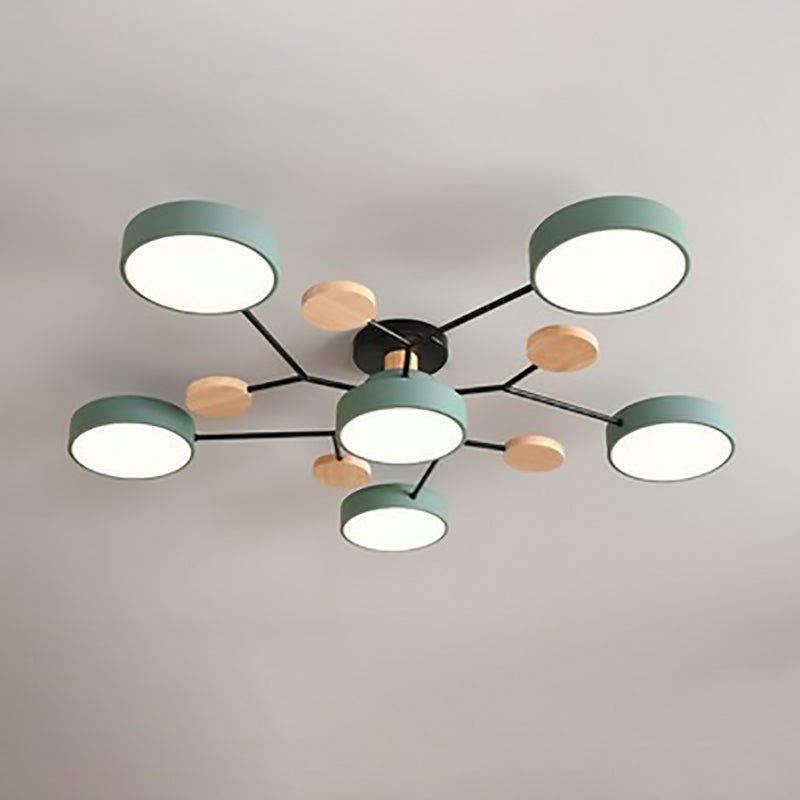 Scandinavian LED Semi-Flush Ceiling Light Branch Molecule View 16