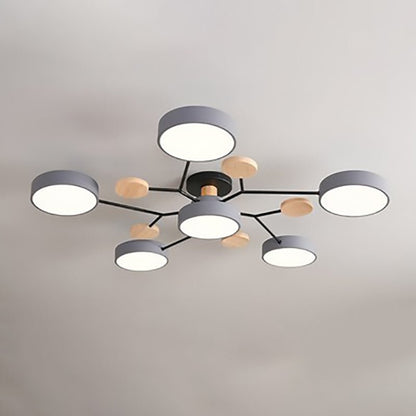 Scandinavian LED Semi-Flush Ceiling Light Branch Molecule View 17