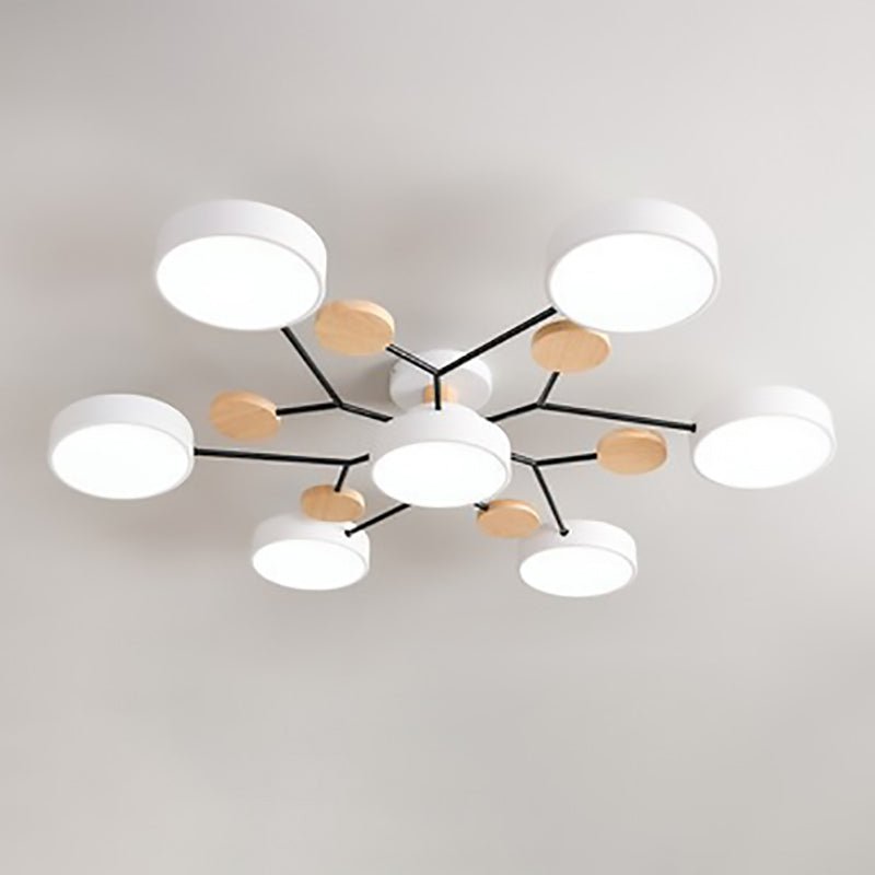 Scandinavian LED Semi-Flush Ceiling Light Branch Molecule View 18