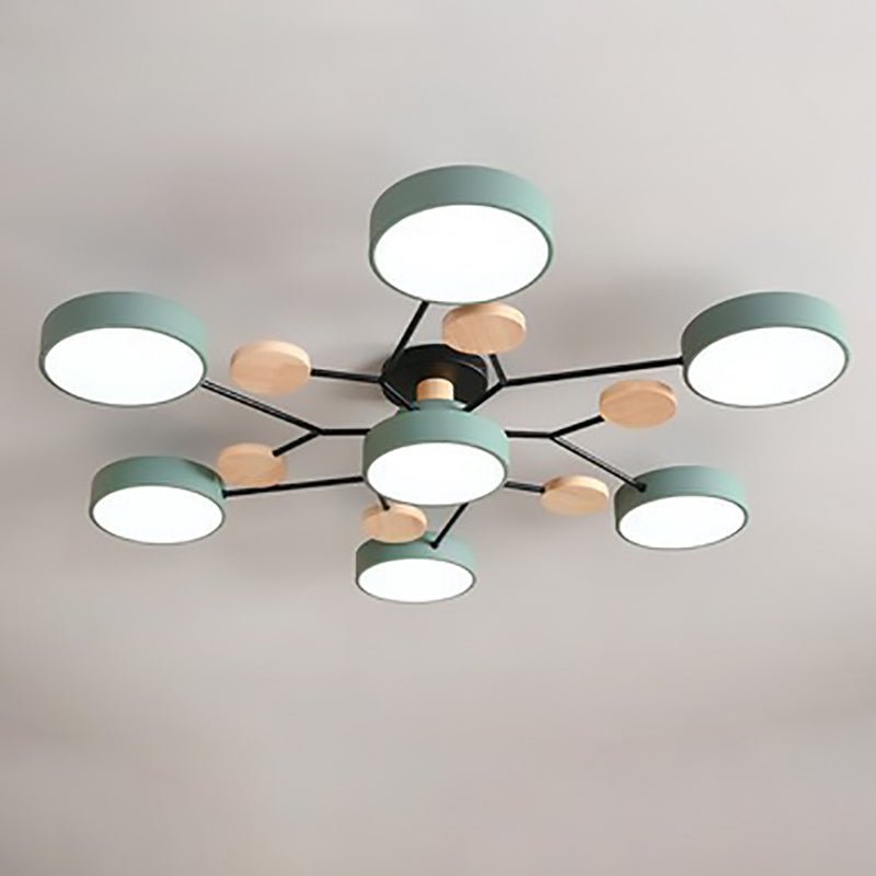 Scandinavian LED Semi-Flush Ceiling Light Branch Molecule View 19