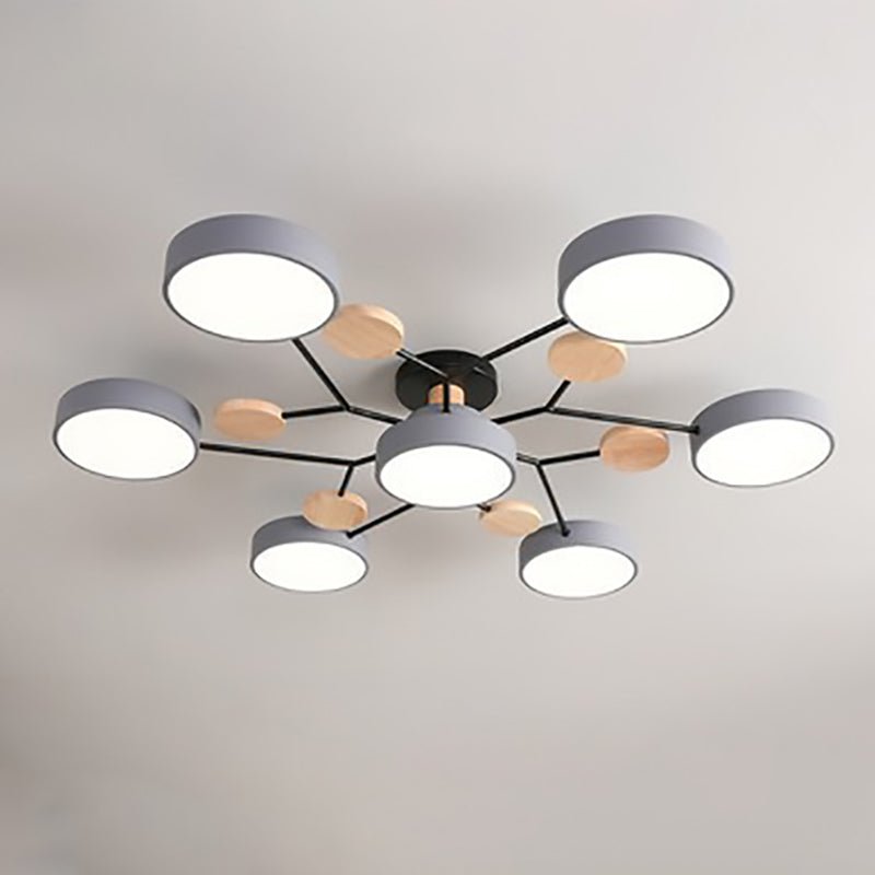Scandinavian LED Semi-Flush Ceiling Light Branch Molecule View 20