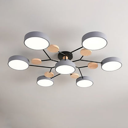 Scandinavian LED Semi-Flush Ceiling Light Branch Molecule View 20