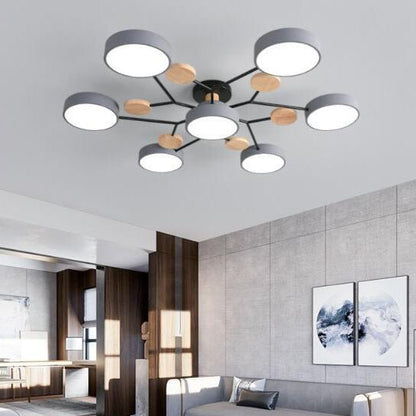 Scandinavian LED Semi-Flush Ceiling Light Branch Molecule View 21
