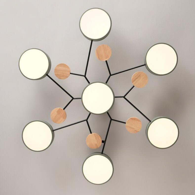 Scandinavian LED Semi-Flush Ceiling Light Branch Molecule View 24