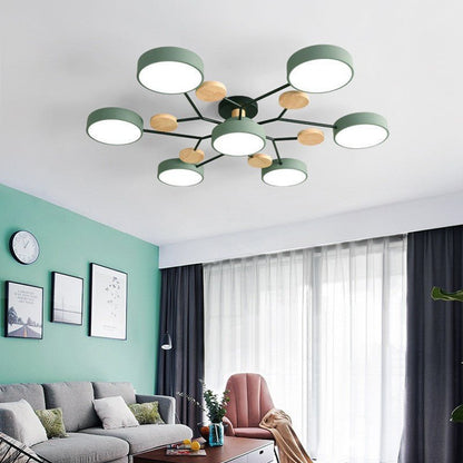 Scandinavian LED Semi-Flush Ceiling Light Branch Molecule View 25