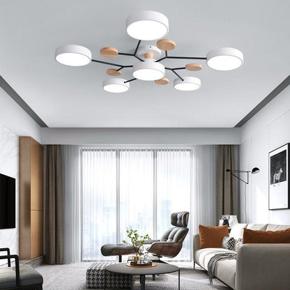 Scandinavian LED Semi-Flush Ceiling Light Branch Molecule View 26