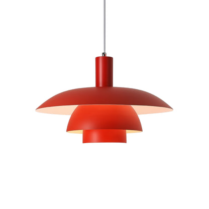 Scandinavian Metal Pendant Light Scandi Cone Tiered Shade Back