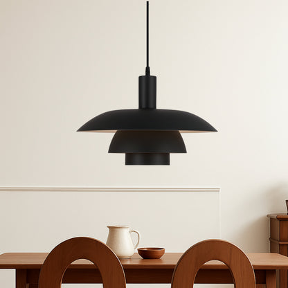 Scandinavian Metal Pendant Light Scandi Cone Tiered Shade View 14