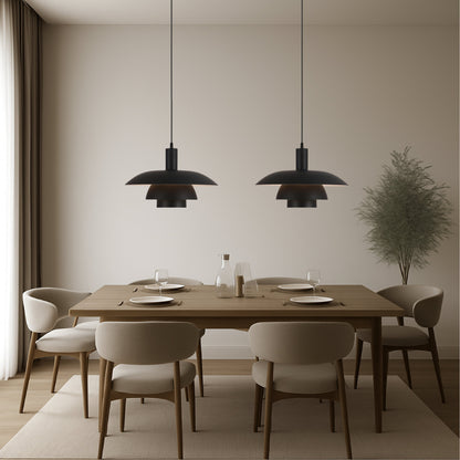 Scandinavian Metal Pendant Light Scandi Cone Tiered Shade View 15