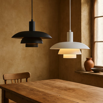 Scandinavian Metal Pendant Light Scandi Cone Tiered Shade View 18