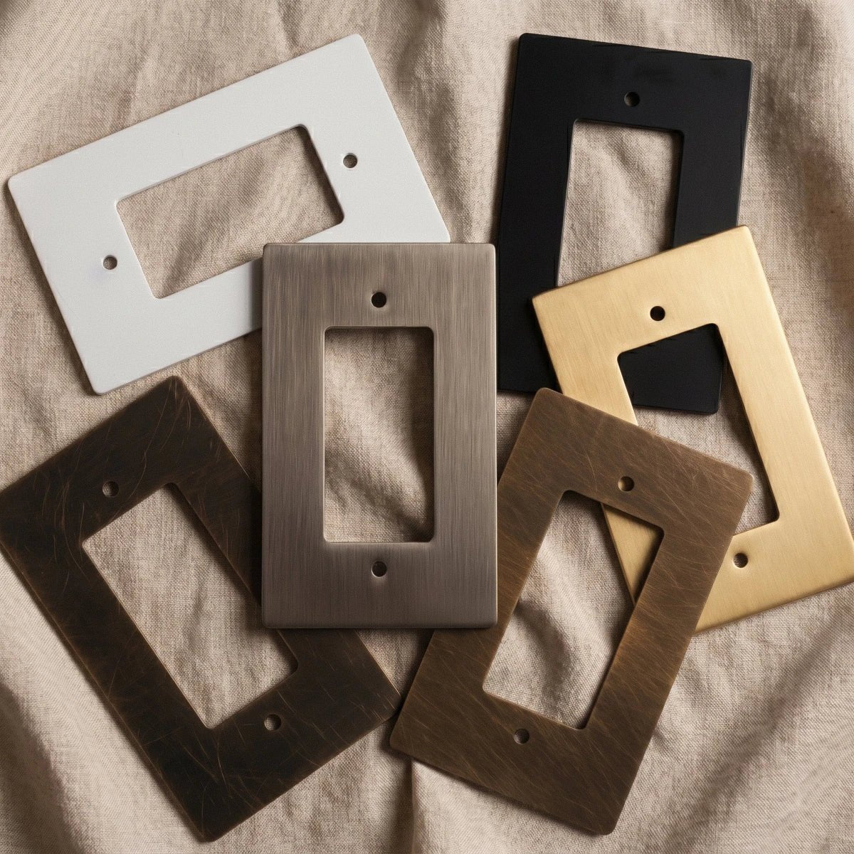 Vintage Brass Wall Plate Night Black Custom Module Alternate