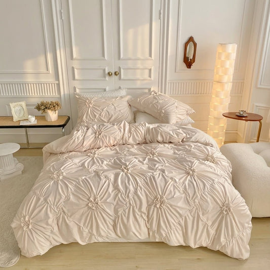 Vintage Floral Ruffle Quilt Cover Pinch Pleat Hero